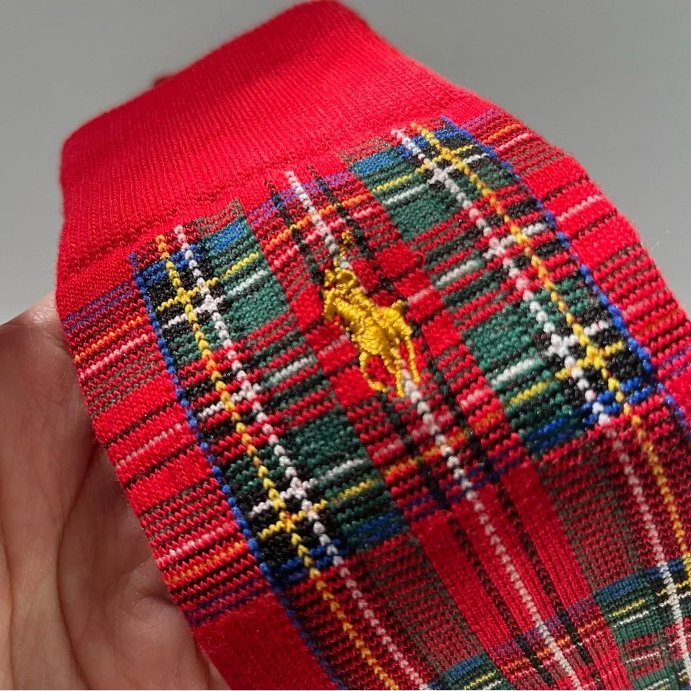 New Ralph Lauren Red plaid long socks